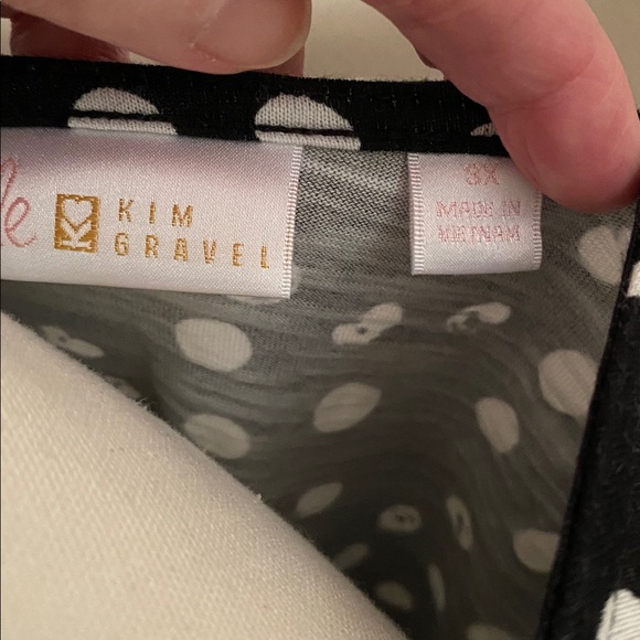 Belle by Kim Gravel Black and White Polka Dot Blouse - Picture 2 of 3